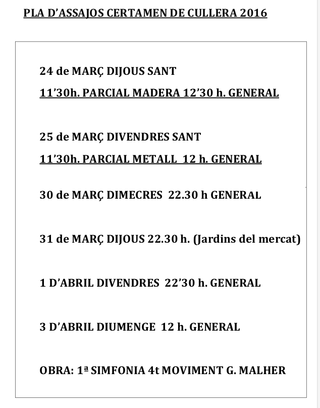 Assajos Certamen Cullera