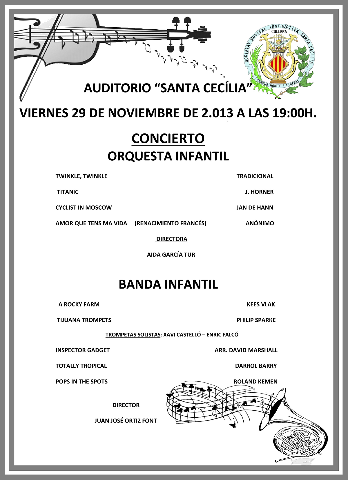 CARTEL BANDA y orquesta infantil 1200