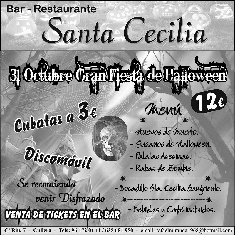 Cartel Hallowenn Santa Cecilia